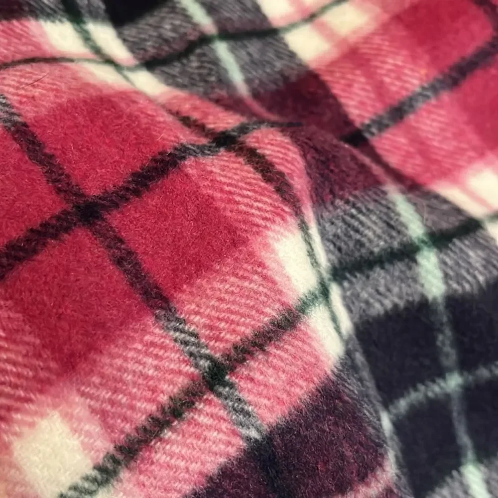 Janie and Jack Faux Fur Collar Pink and Black Plaid Cape, size 10/12
